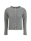 Weekend Max Mara Eritea Stripe Cotton Cardigan In Black