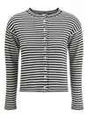 Weekend Max Mara Eritea Stripe Cotton Cardigan In Multi