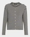Weekend Max Mara Eritea Striped Cotton Knit Cardigan In Brown