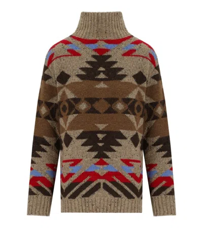 WEEKEND MAX MARA WEEKEND MAX MARA ERITREA BROWN TURTLENECK SWEATER