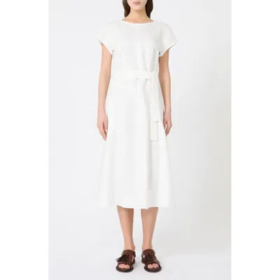 Weekend Max Mara Esordio Linen Midi Dress In White