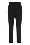 Weekend Max Mara Rana Trousers In Double Viscose Canvas In Black