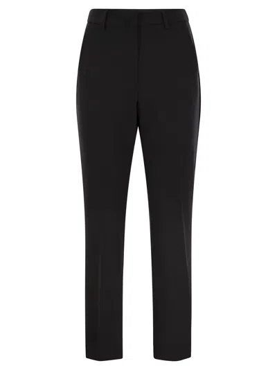 Weekend Max Mara Estasi Straight Trousers In Technical Wool In Black