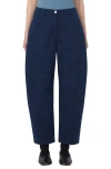 Weekend Max Mara Etere Stretch Cotton Straight Leg Pants In Blue