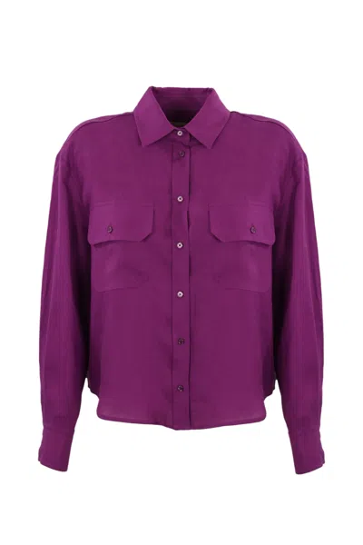 Weekend Max Mara Eureka Linen Shirt In Purple