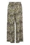 Weekend Max Mara Eusebio Trousers In Printed Silk Twill In Green