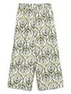 Weekend Max Mara Eusebio Trousers In Printed Silk Twill In Green
