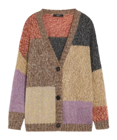 Weekend Max Mara Extra Large Mohair Cardigan In Nude