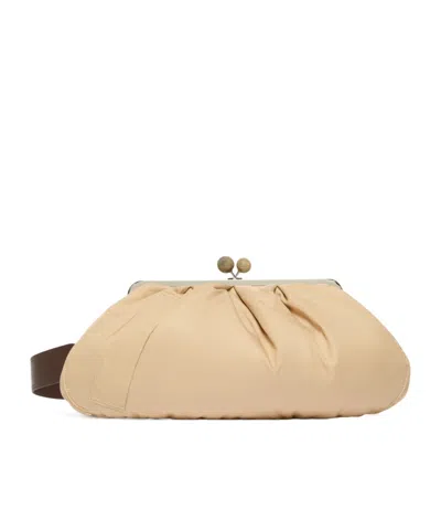 Weekend Max Mara Extra-large Pasticcino Padded Technical Gabardine Handbag In Brown