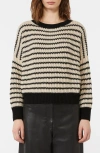 Weekend Max Mara Omens Beige Ezor Striped Wool Jumper In Neutral