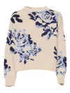 Weekend Max Mara Oversized Floral Sweater In Light Blue