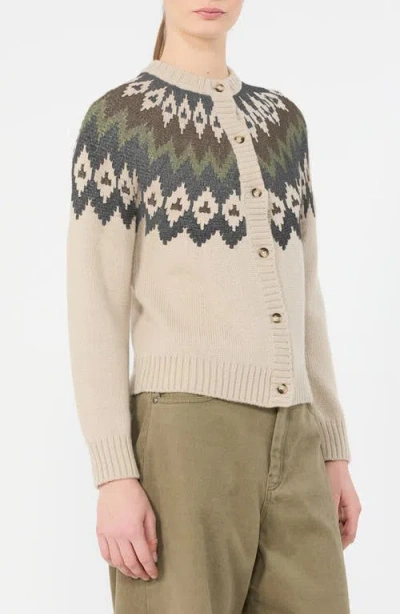 Weekend Max Mara Cardigan Targa Jaquard Beige In Neutral