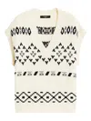 Weekend Max Mara Womens Black V-neck Sleeveless Cotton-blend Vest