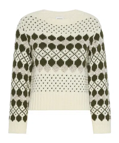 Weekend Max Mara Fair Isle Knitted Sweater In Gold