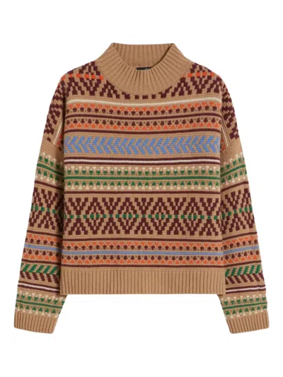 WEEKEND MAX MARA FAIRISLE HIGH-NECK SWEATER