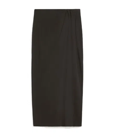 Weekend Max Mara Falling Smooth Skirt In Black
