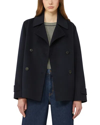 Weekend Max Mara Double-breasted Wool Blend Coat In Blue