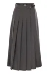 Weekend Max Mara Fastoso - Wool Wrap Skirt In Gray