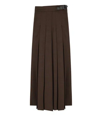 Weekend Max Mara Fastoso Chocolate Skirt In Brown