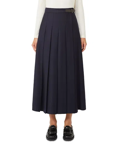 Weekend Max Mara Fastoso Wool Blend Flannel Wrap Skirt In Blue