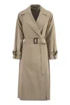 Weekend Max Mara Fatto - Water-repellent Canvas Trench Coat In Brown