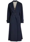 Weekend Max Mara Fatto Belted Cotton Trench Coat In Blue