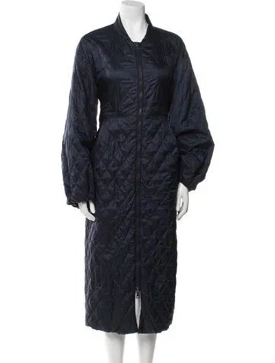 Pre-owned Weekend Max Mara Faux Fur Coat In Blue