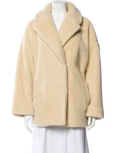 Pre-owned Weekend Max Mara Faux Fur Coat In Neutral