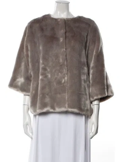 Pre-owned Weekend Max Mara Faux Fur Jacket In Grey