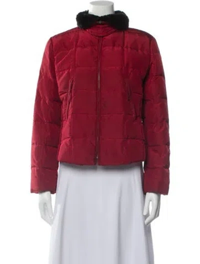 Pre-owned Weekend Max Mara Faux Fur Jacket In Red