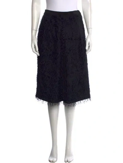 Pre-owned Weekend Max Mara Feather Trim Midi Length Skirt In Black