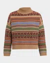 Weekend Max Mara Festoso Multicolor Stitched Jacquard Knit Sweater In Multi