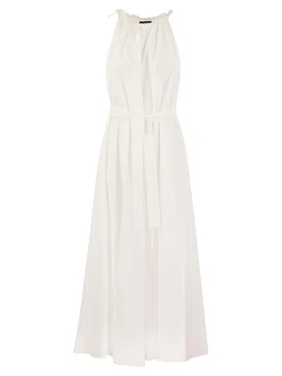 Weekend Max Mara Fidato Belted Sleeveless Dress In White