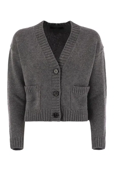 Weekend Max Mara Filmato - Virgin Wool Cardigan In Gray
