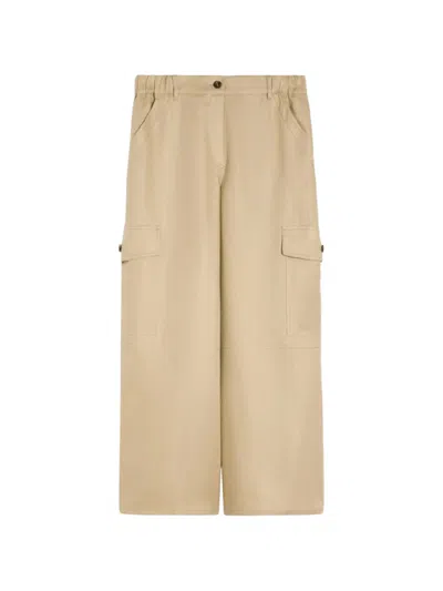 Weekend Max Mara Finale Linen Cargo-pocket Trousers In Neutral
