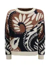 Weekend Max Mara Fine Knit Sweater Floral Pattern In Multi