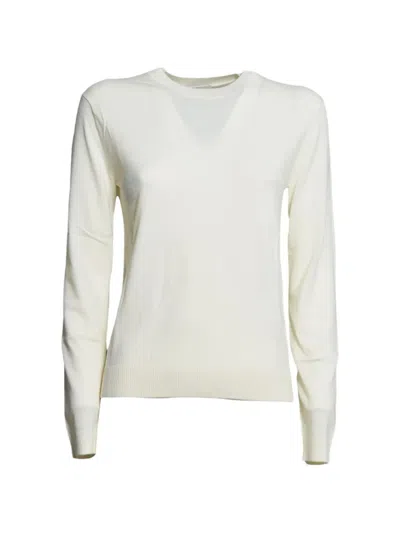 Weekend Max Mara Fine-knit Long-sleeve Sweater In White