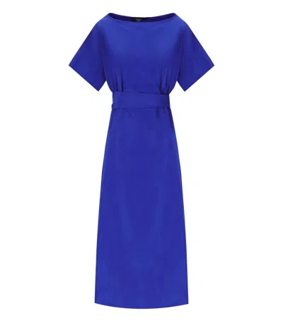 Weekend Max Mara Finish Electric Blue Midi Dress