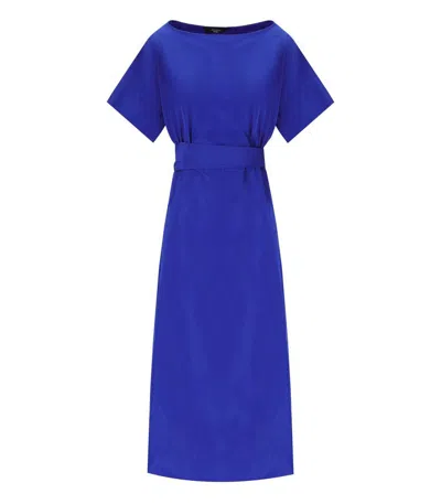 Weekend Max Mara Finish Electric Blue Midi Dress