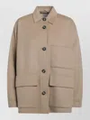 Weekend Max Mara Folk Oversized Wool Jacket In Brown