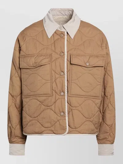Weekend Max Mara Almond Reversible Cropped Jacket In Brown