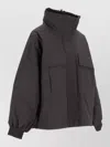 Weekend Max Mara Drawstring High-neck Jacket In Gray
