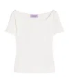 Weekend Max Mara Fitted Stretch Jersey Top In White