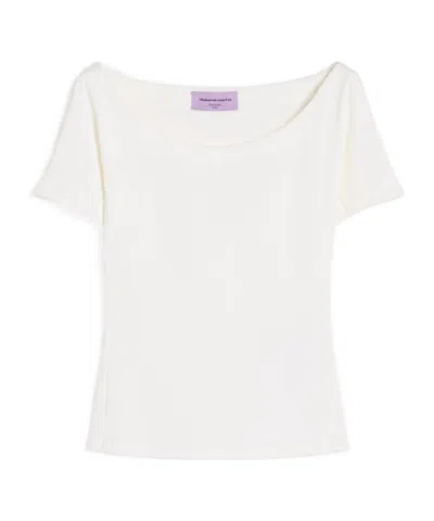 Weekend Max Mara Fitted Stretch Jersey Top In White