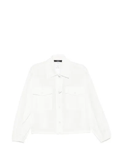 Weekend Max Mara Flap-pocket Button-up Jacket In White