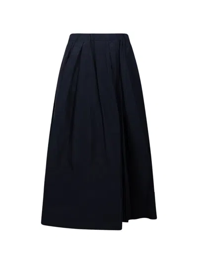 Weekend Max Mara Flared Cotton-blend Taffeta Skirt In Blue