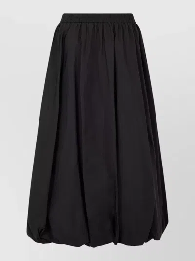 Weekend Max Mara Weekend Wide Flared Long Skirt With Elastic Waist In Black