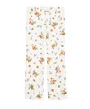 Weekend Max Mara Flared Patterned Cotton Trousers In White