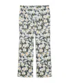 Weekend Max Mara High Waist Floral Pattern Trousers With Belt Loops In White