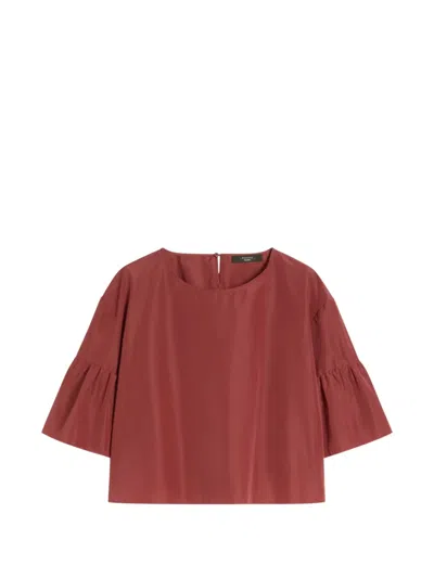 Weekend Max Mara Flared Shirt In Red